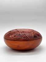 Wooden Carved Bowl w Lid