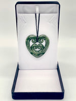 Medium Quad Koru Heart Pounamu Necklace