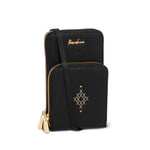 Black Rerehua Puawai Phone Bag