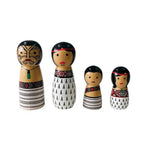 Wooden Maori Whanau Peg Dolls