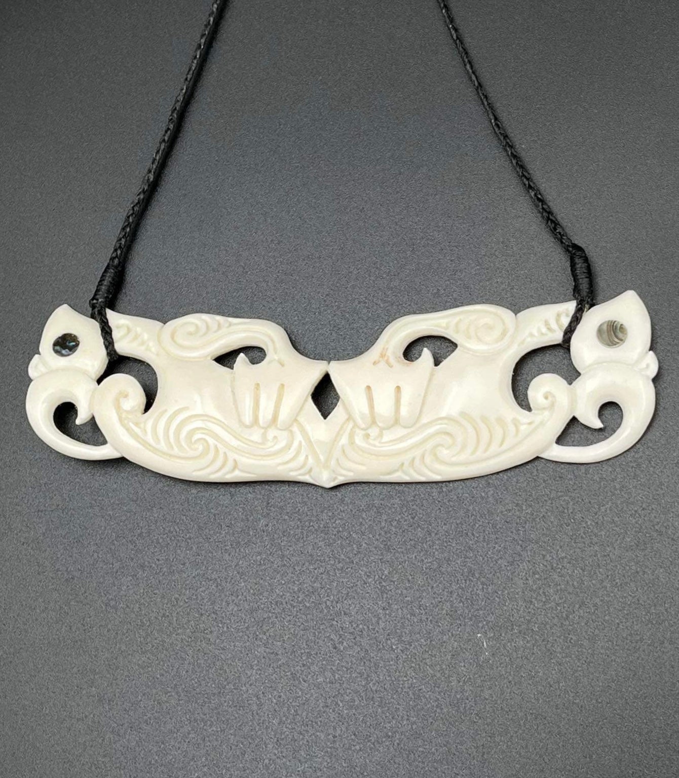 Double Manaia Bone Necklace