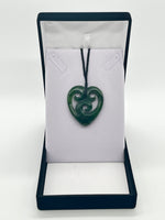 Small Triple Koru Heart Pounamu Necklace