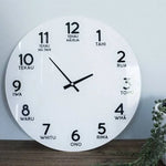 Small Te Reo Clock - White