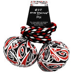 NZ Poi | Maori Patterened Fabric Red