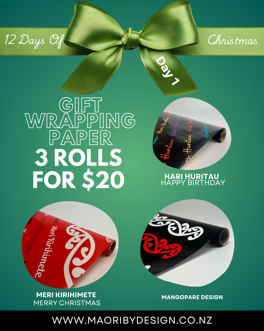 Day 1- Gift Wrap 3 for $20