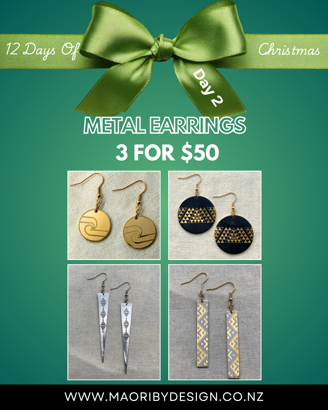 Day 2- Metal Earrings 3 for $50
