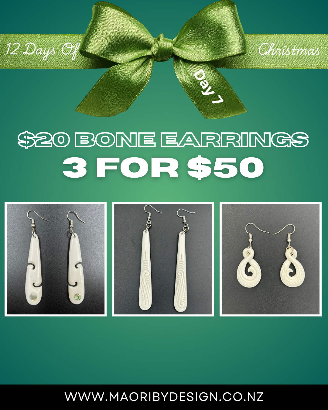 Day 7- $20 Bone Earrings 3 for $50