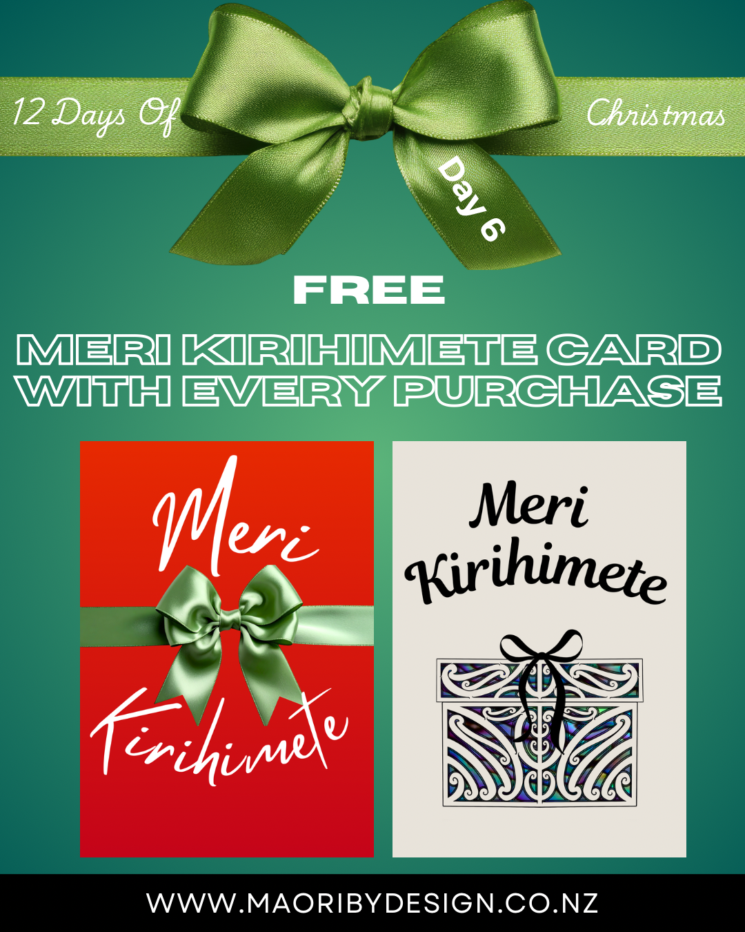 Day 6- FREE Meri Kirihimete Card!