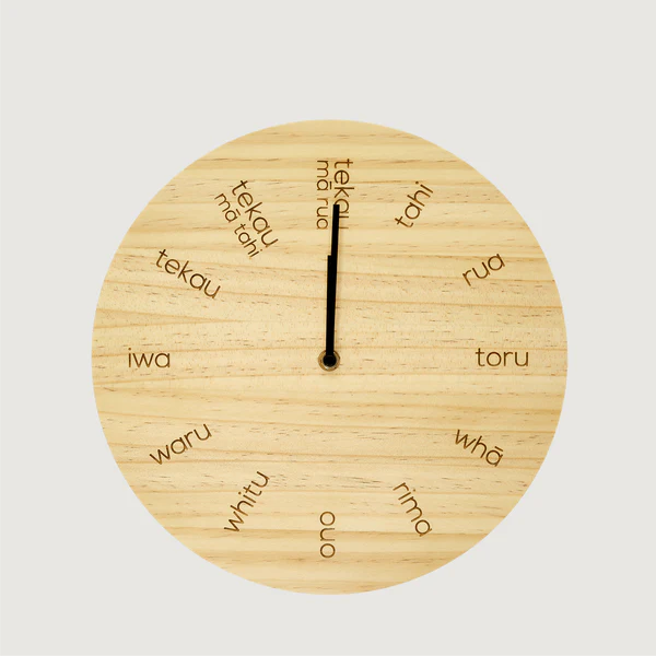 Small Te Reo Clock - Wooden – Māori by Design