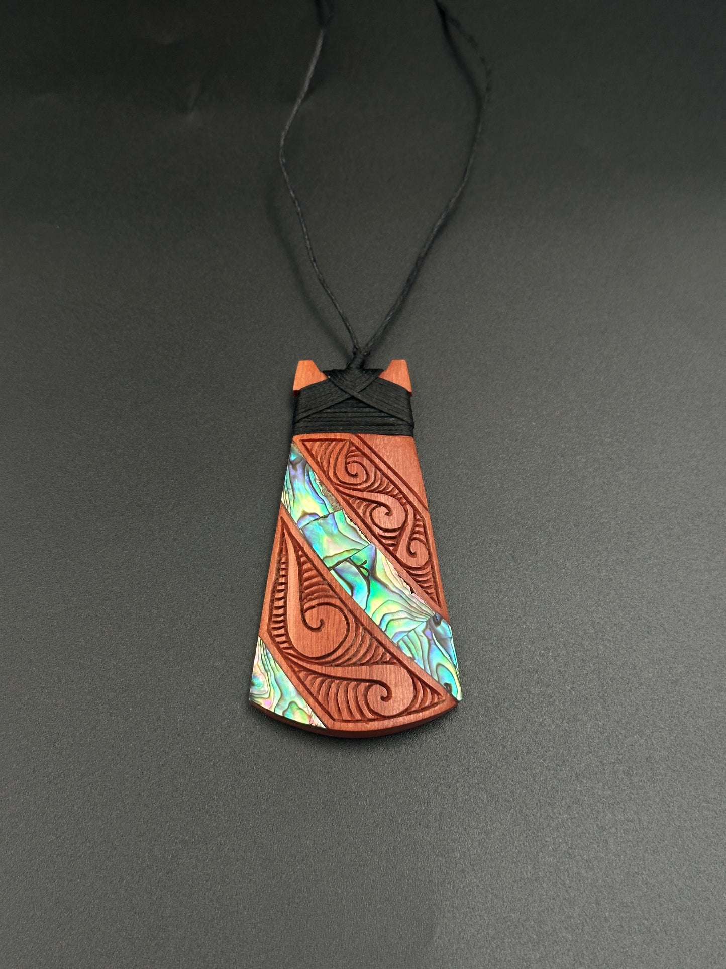 Toki Paua/ Wood Necklace