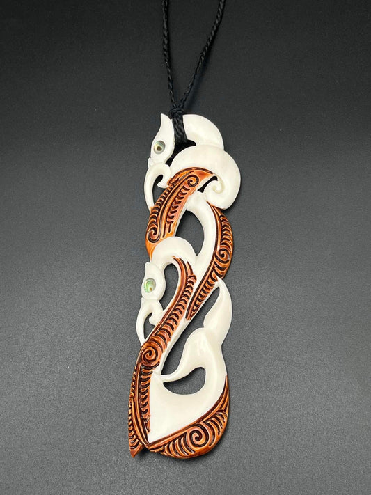 Bone Whale Muri Paraoa Hei Matau Koru Pendant Tribal Cord Necklace –  81stgeneration