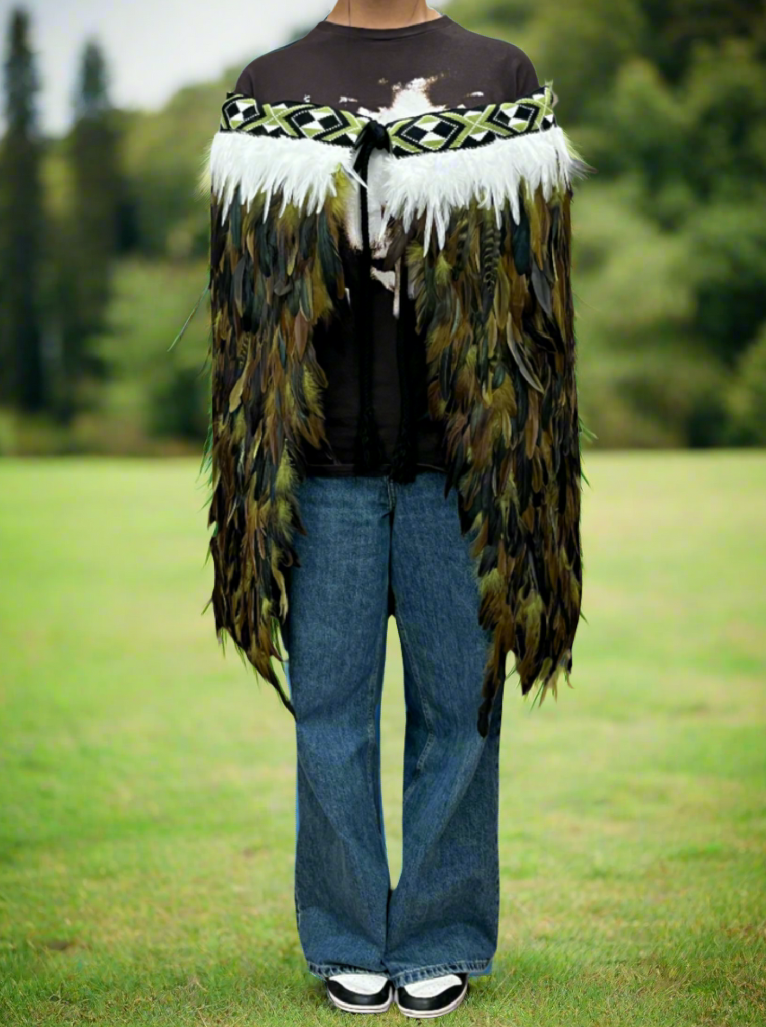 Korowai Adult Half Length - Olive/Green