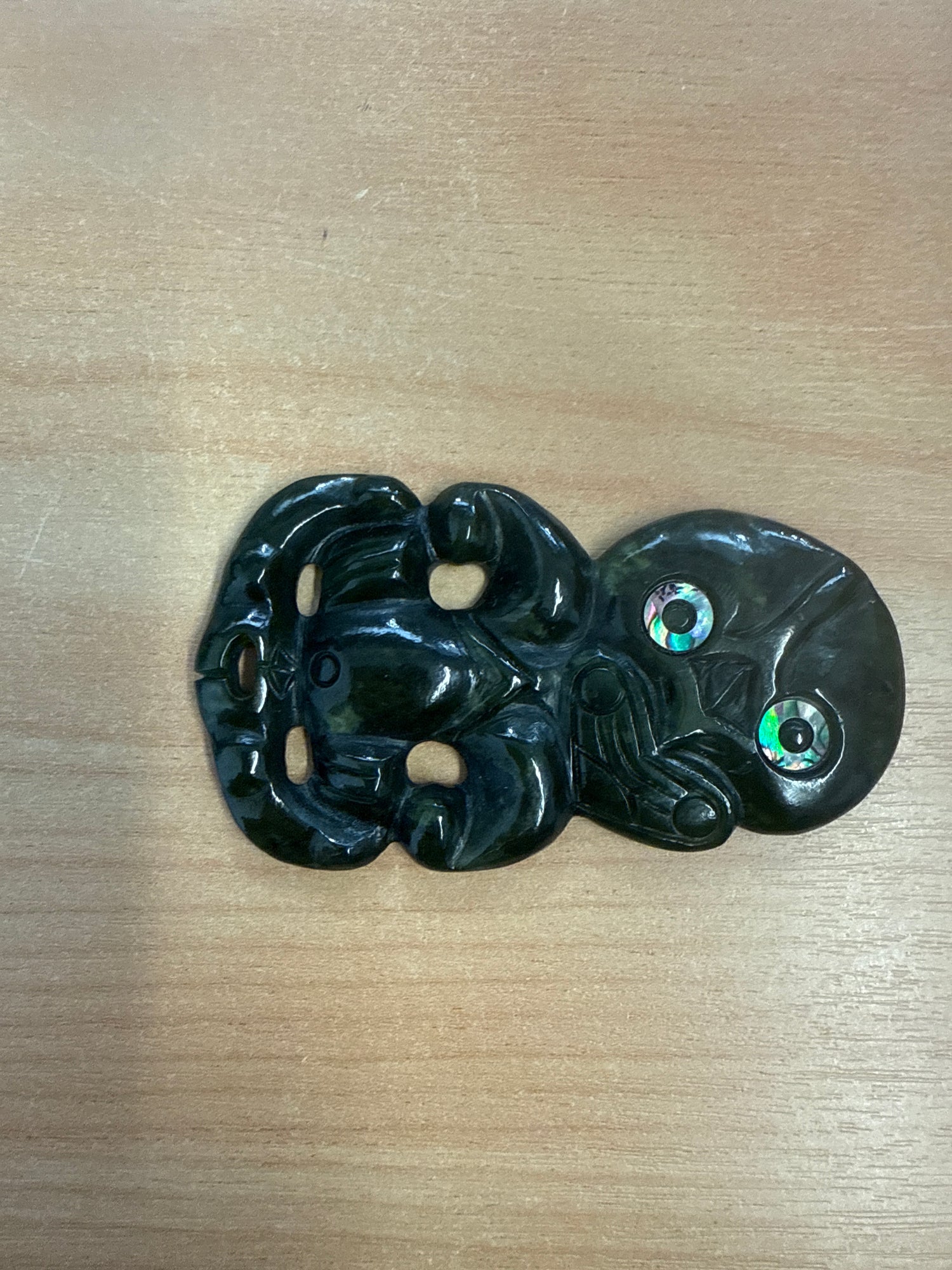 Tiki Side Hanging Pounamu Necklace