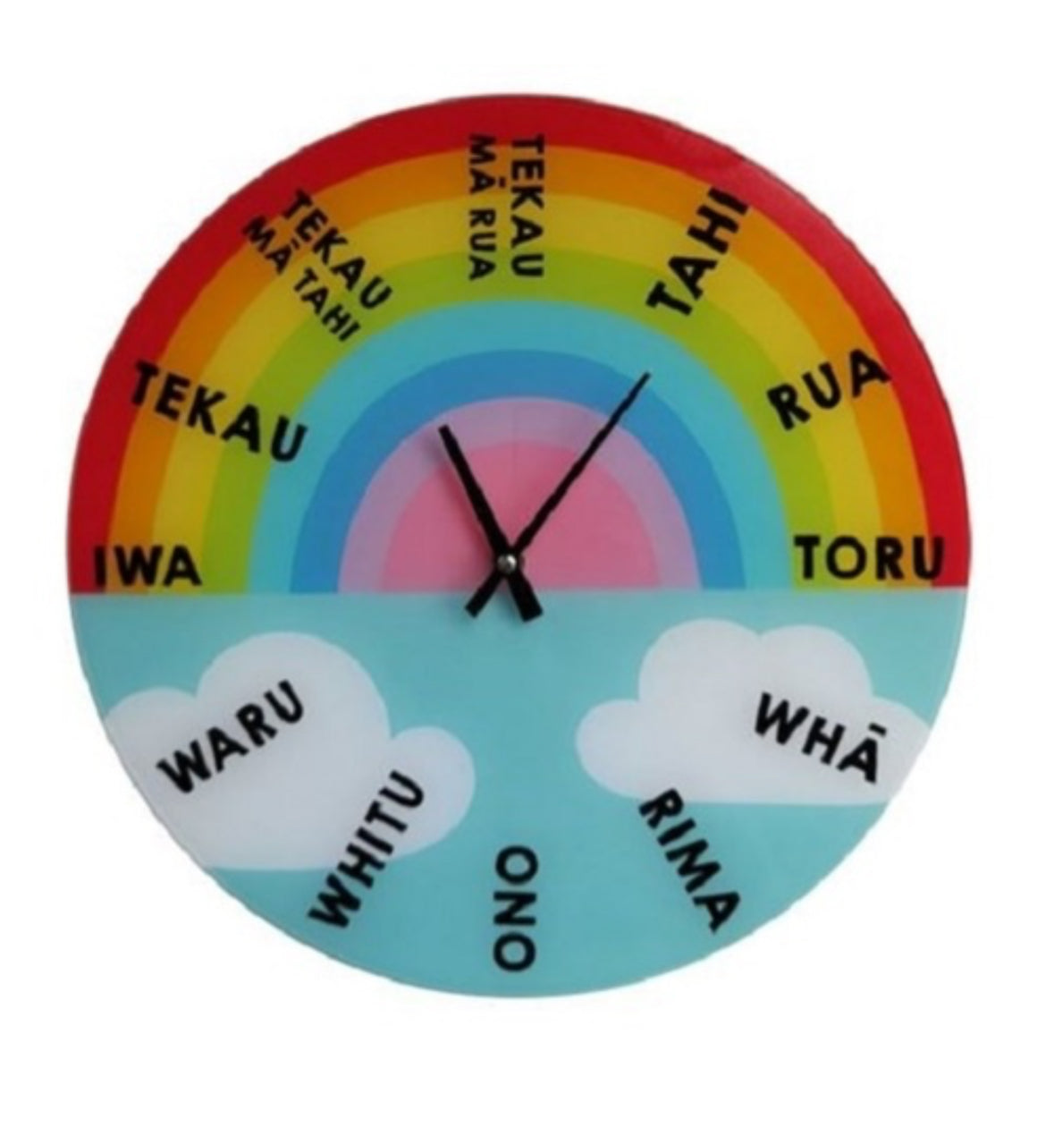 Small Te Reo Clock - Rainbow