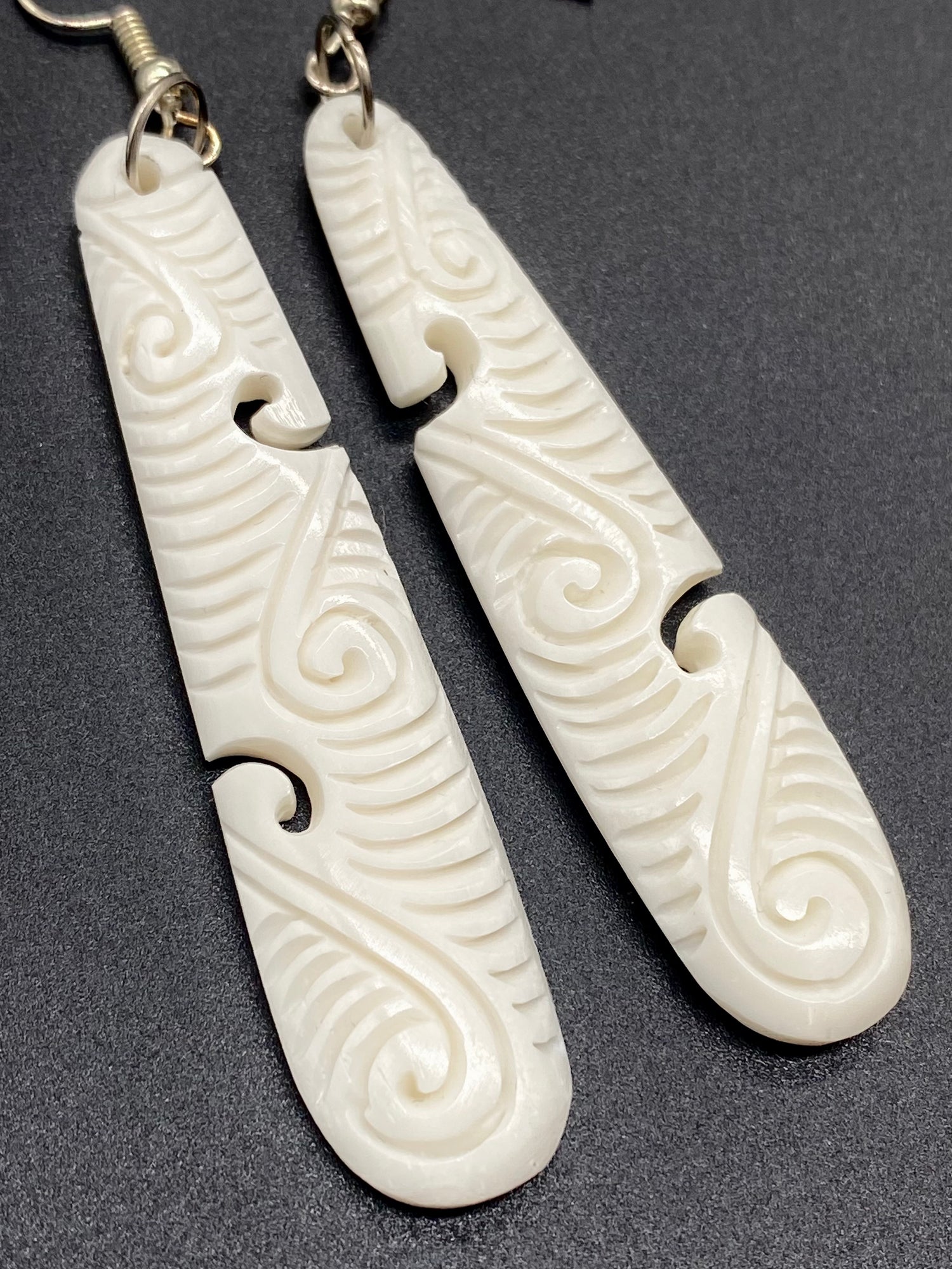 Roimata Bone Earrings 60mm x 20mm