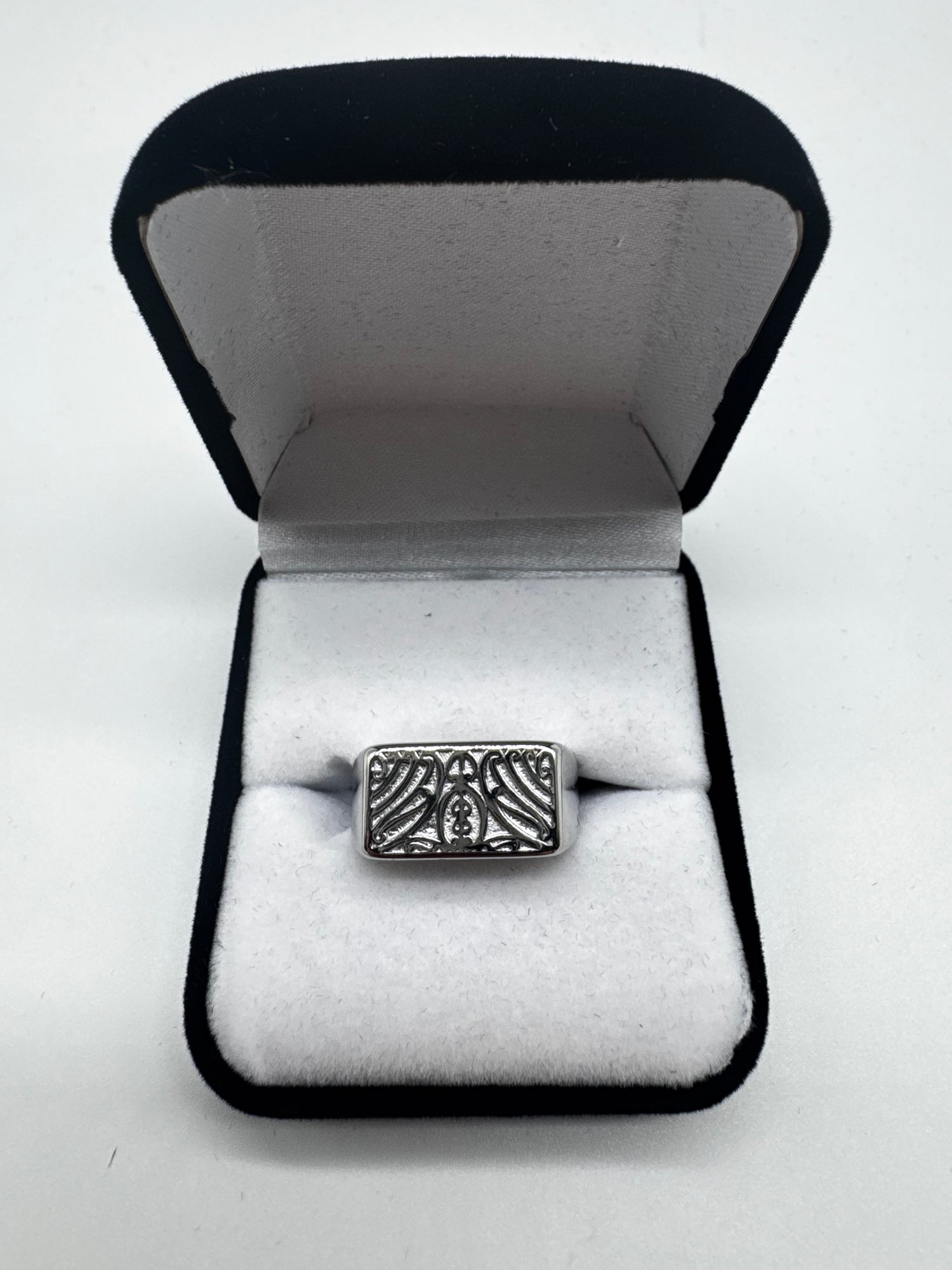 Silver Mangopare Square Rings