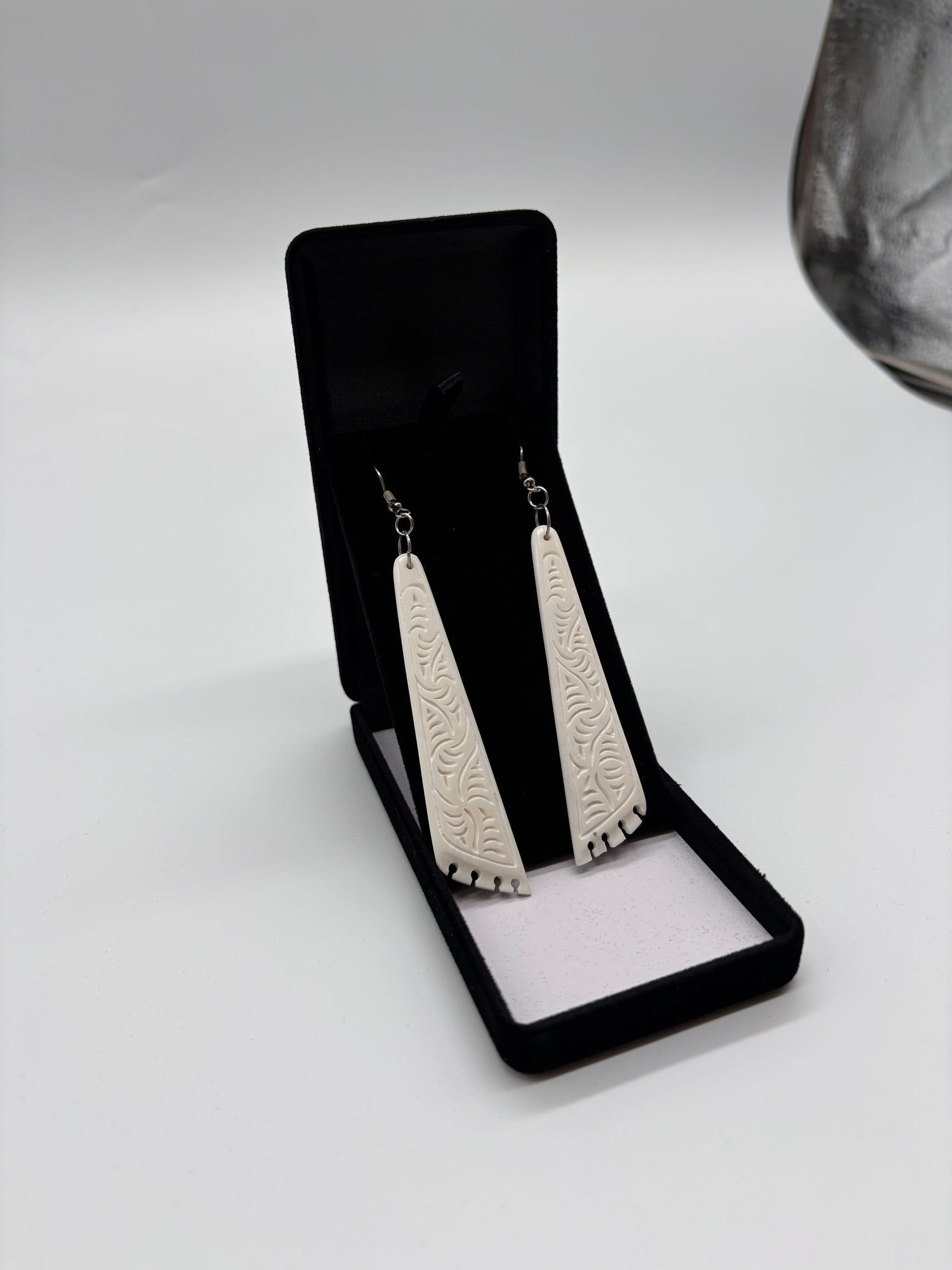 Koru Bone Earrings 75mm x 20mm