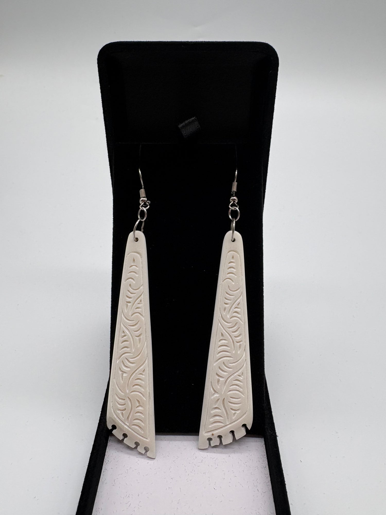 Koru Bone Earrings 75mm x 20mm