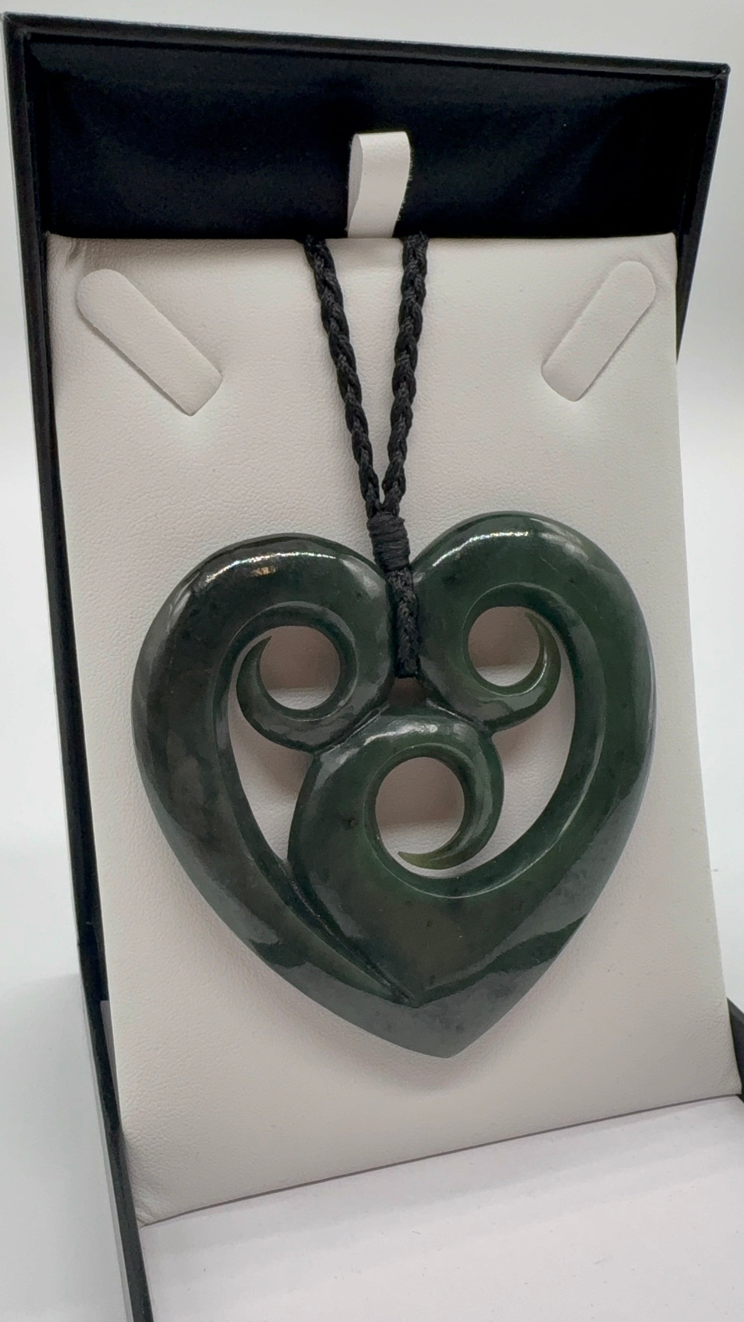 Large Triple Koru Heart Pounamu Necklace