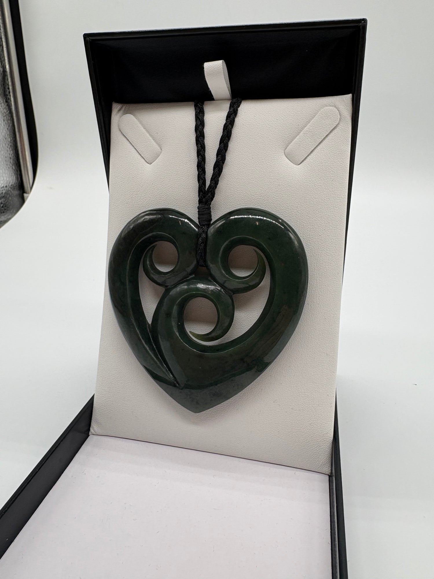 Large Triple Koru Heart Pounamu Necklace