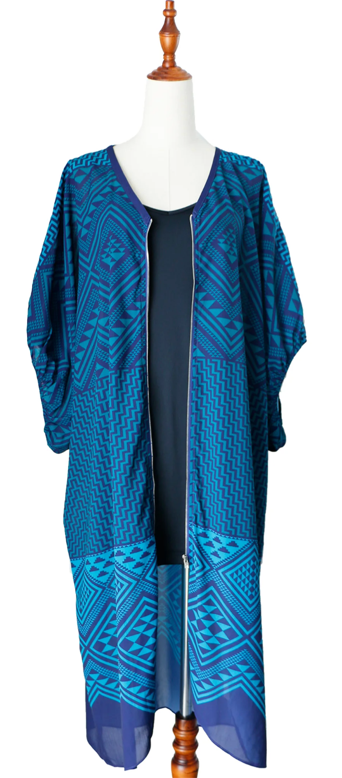 Teal Niho Long Kaftan Dress